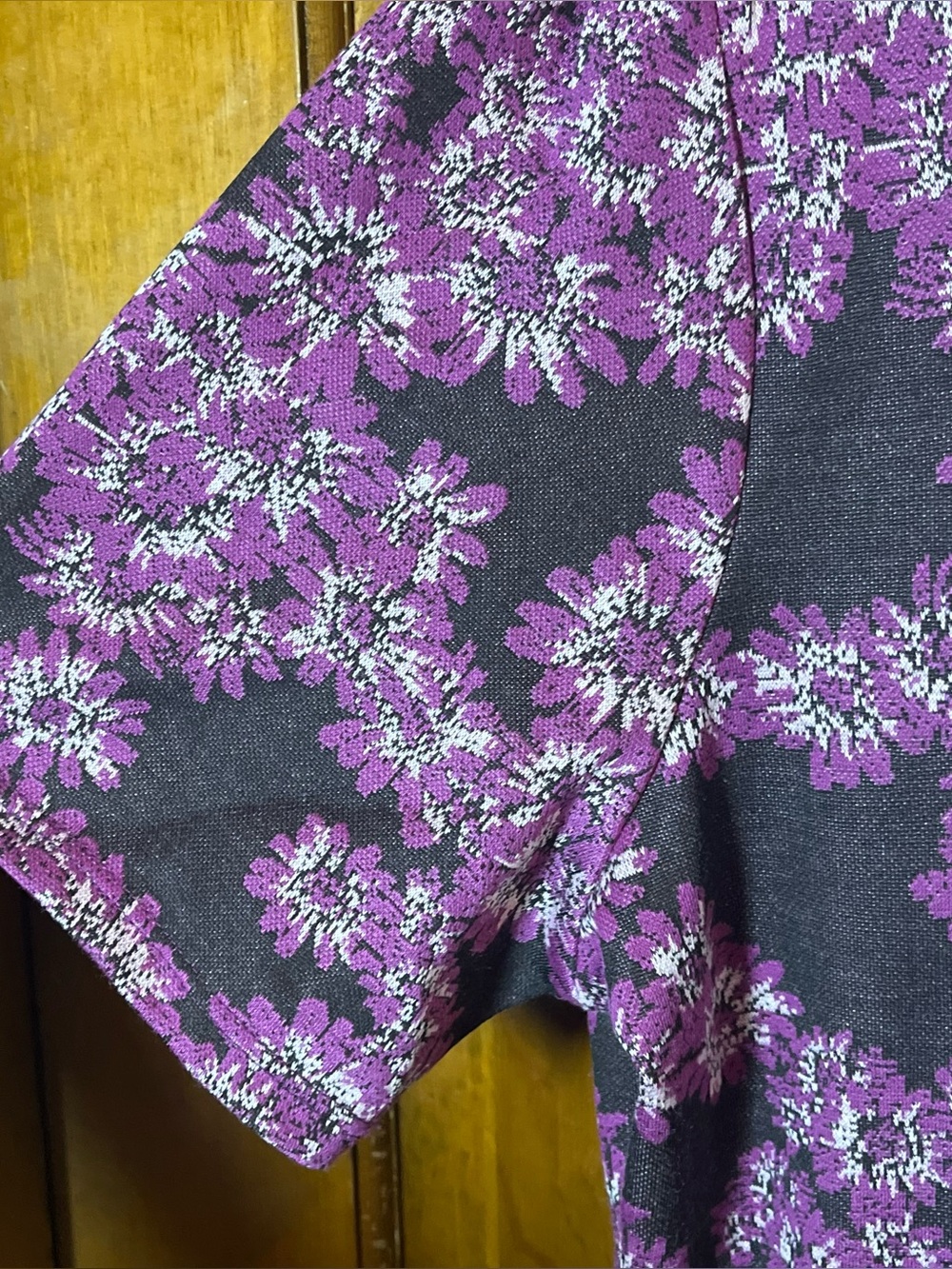 LuLaRoe Amelia Dress Purple Floral Short Sleeve Dress feminine defined pockets - Picture 9 of 12
